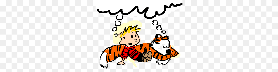 Calvin And Hobbes Begin To Imagine Something, Book, Comics, Publication, Baby Png Image