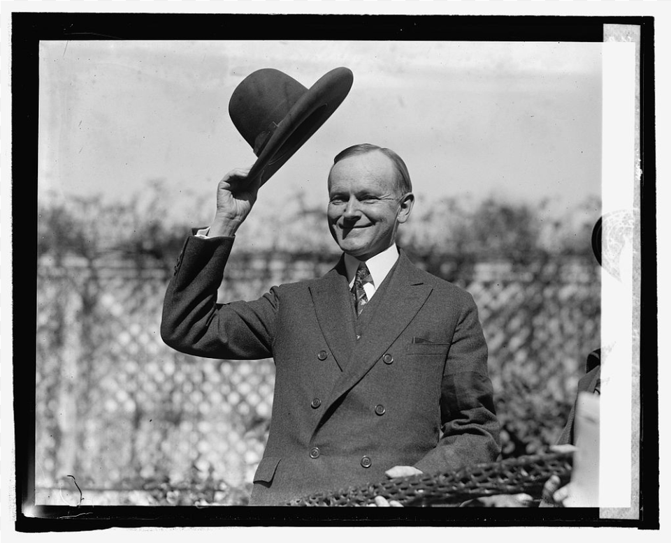 Calvin Coolidge Poster Standing Hat On Rose Garden, Photography, Person, Man, Male Free Png