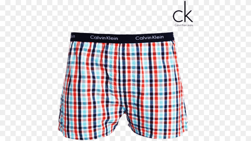 Calvin Klein Checkered Boxer Short Underwear Undergarment, Clothing, Skirt, Swimming Trunks Png Image