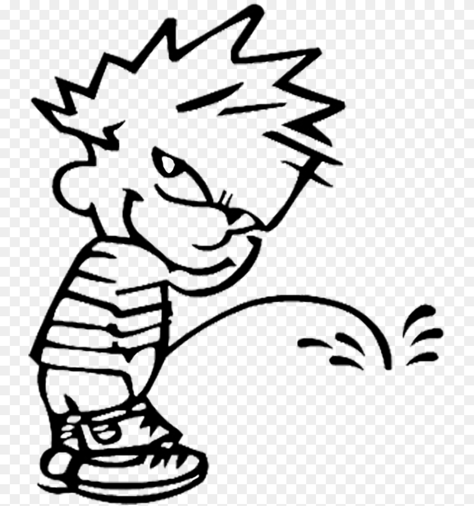 Calvin Pissing On Decal Peeing Calvin Decal, Stencil, Art Free Png