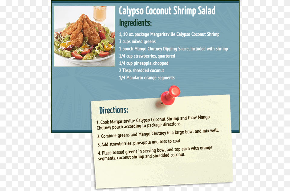 Calypso Coconut Shrimp Salad Tempura, Advertisement, Food, Lunch, Meal Free Transparent Png