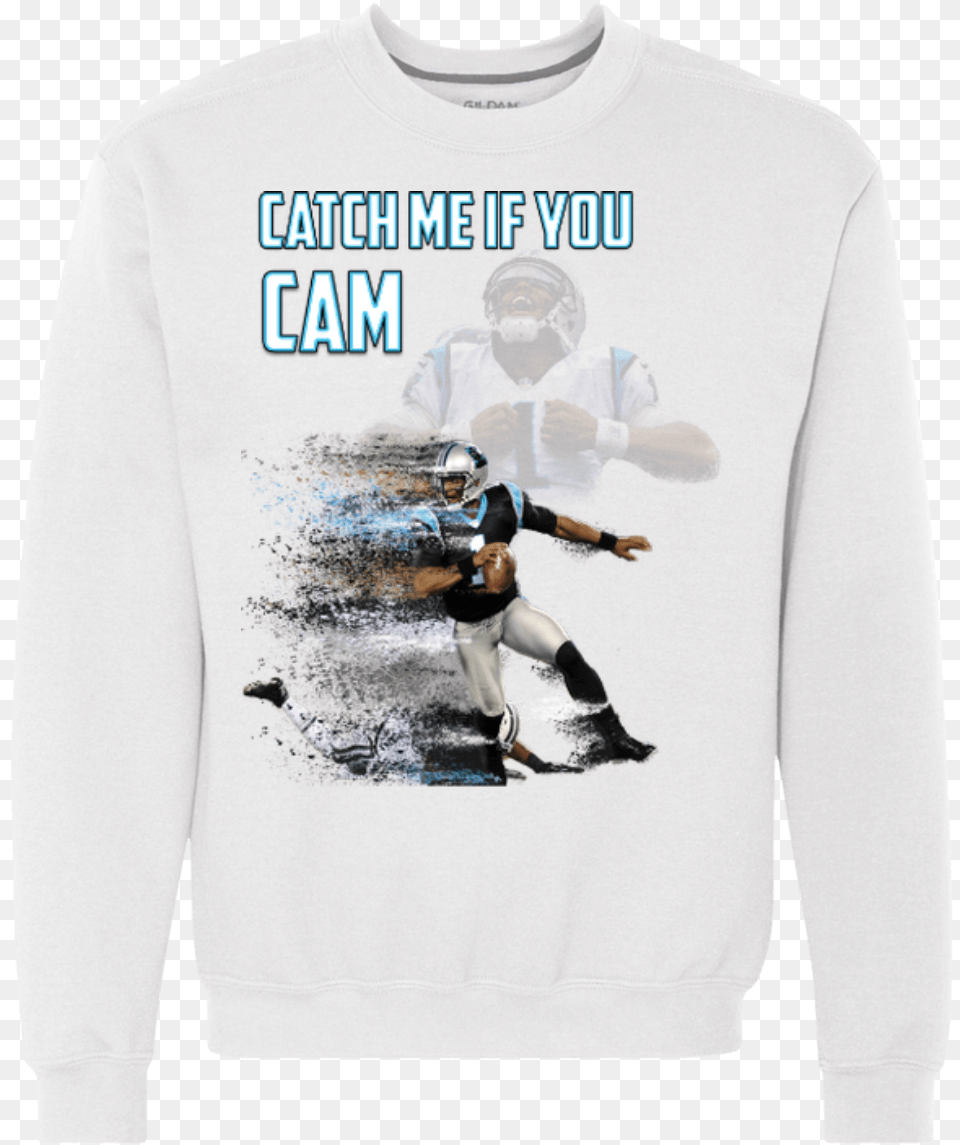 Cam Newton Panthers Custom Designed Fan Heavyweight Long Sleeved T Shirt, Clothing, T-shirt, Sweatshirt, Sweater Png Image