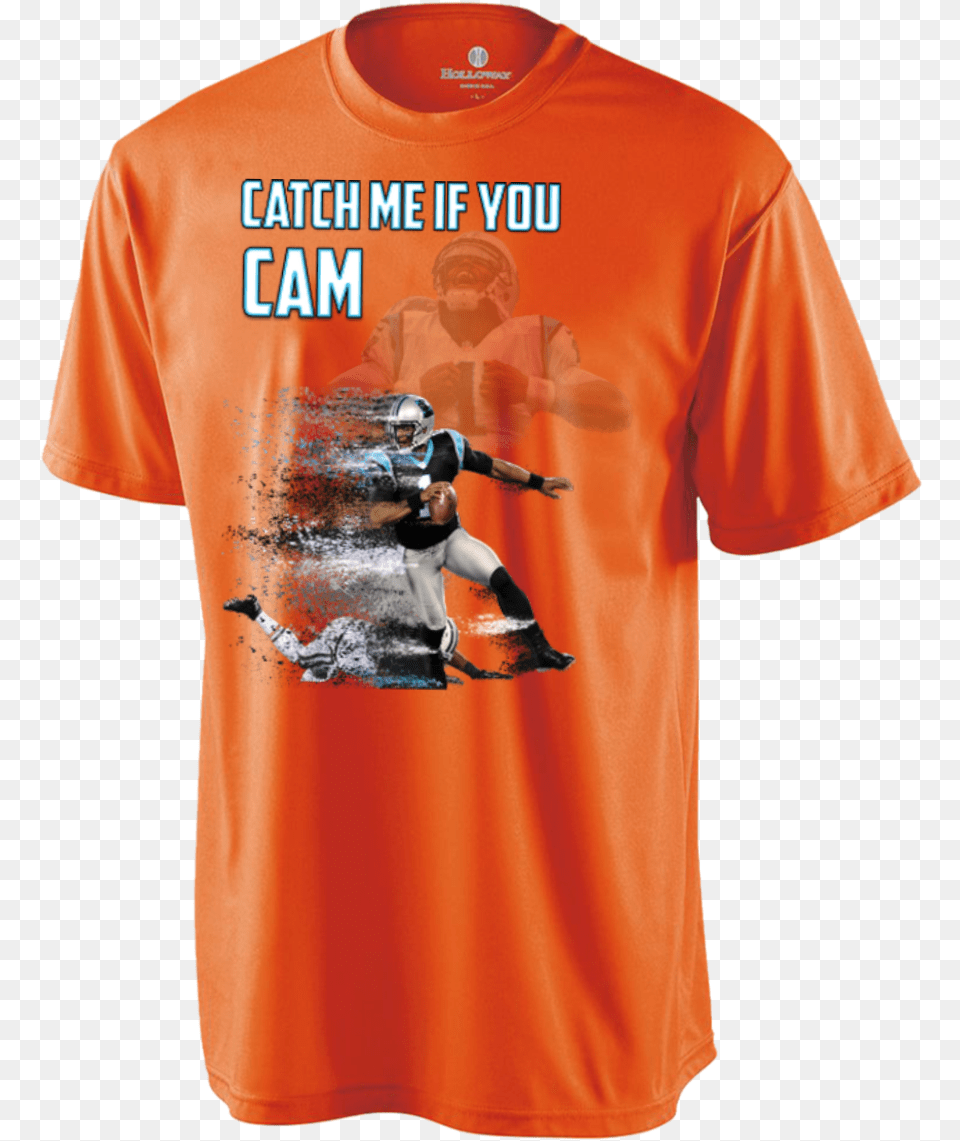 Cam Newton Panthers Custom Designed Fan Holloway Zoom Holloway Sportswear Boys39 Zoom Shirt Orange S, Clothing, T-shirt, Person, Helmet Png Image