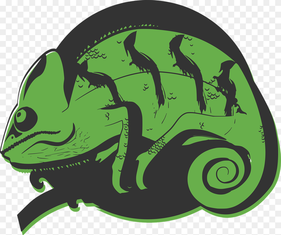 Camaleao Illustration, Animal, Green Lizard, Iguana, Lizard Free Png