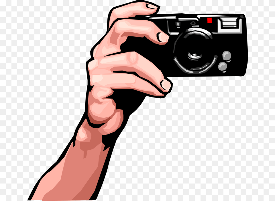 Camara Fotografica Vector Camera With Hand, Body Part, Photography, Finger, Person Free Png Download