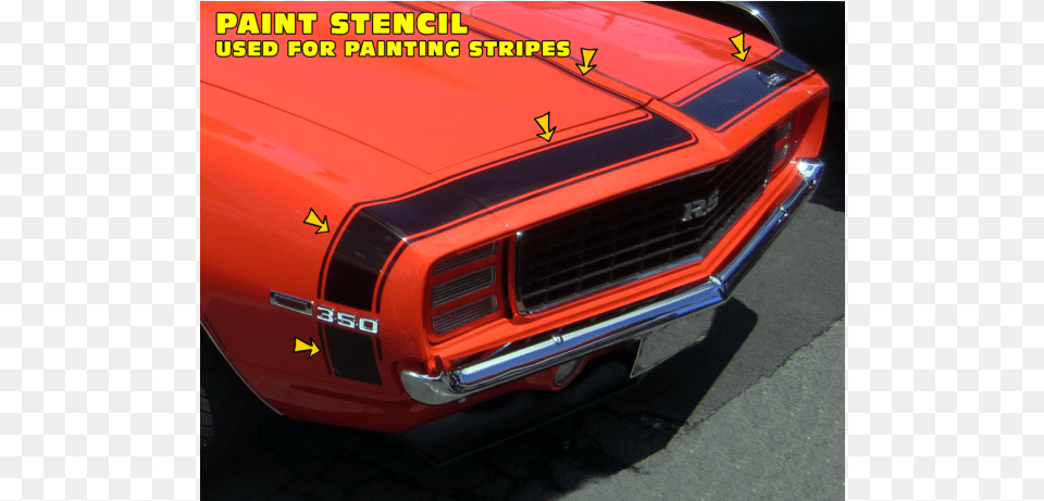 Camaro Front Accent Paint Stencil Stripe Kit Chevrolet Camaro, Car, Vehicle, Coupe, Transportation Png Image