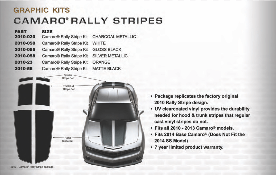 Camaro Rally Stripe Kits Prostripe 2010 56 Sharpline Camaro Rally Stripe Packages, Advertisement, Car, Transportation, Vehicle Png Image