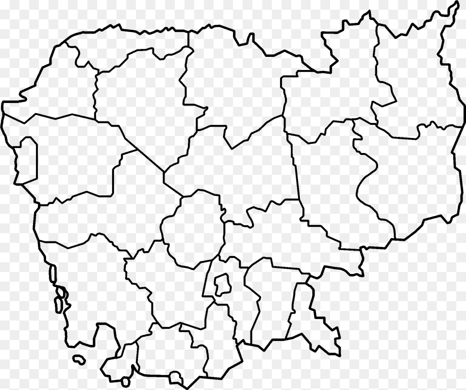 Cambodia Provinces Blank Cambodia Map Blank, Gray Free Transparent Png