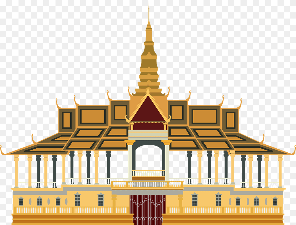 Cambodia Royal Palace Vector, Architecture, Building, Temple, Spire Free Png