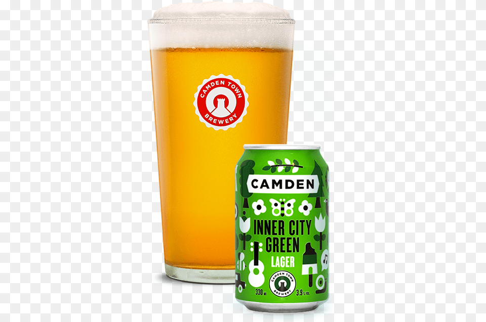 Camden Inner City Green, Alcohol, Beer, Beverage, Glass Png