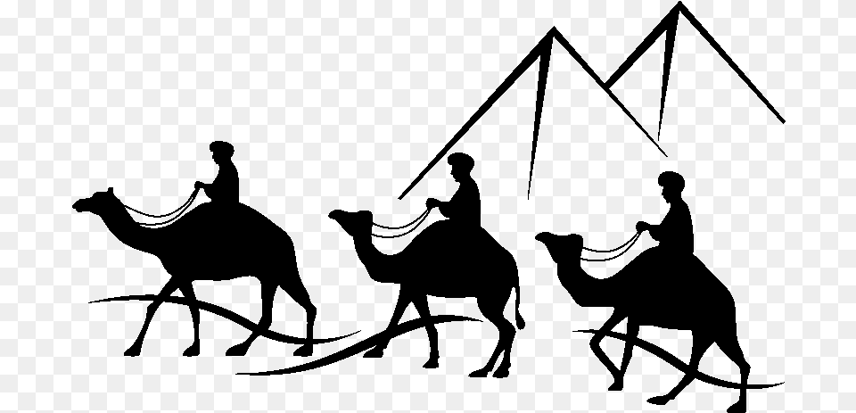 Camel Caravan Clipart Camels In Desert, Gray Free Png Download