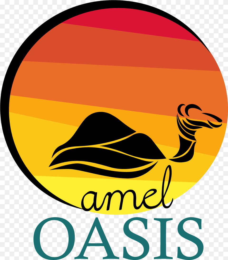 Camel Oasis Illustration, Disk, Outdoors, Nature Png