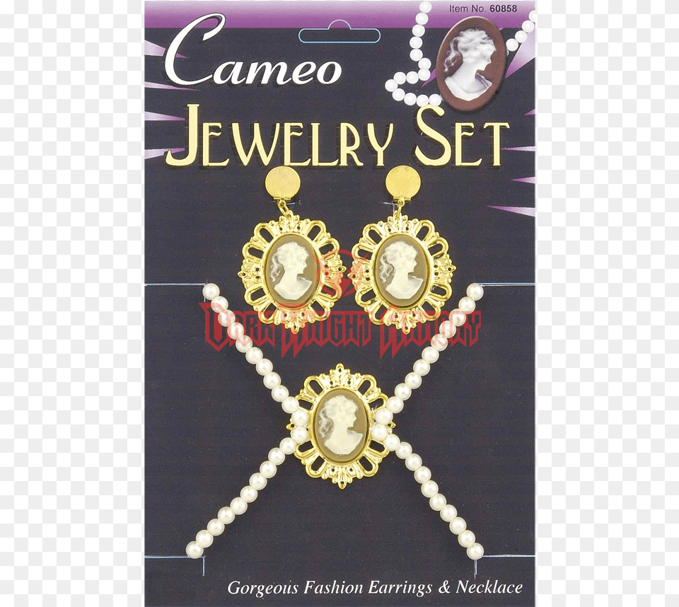 Cameo Necklace And Earring Set Earrings, Accessories, Jewelry Free Png Download