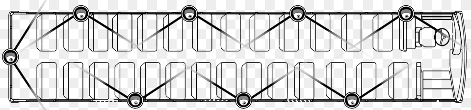 Camera Angles 8 Cams School Bus Inside Layout, Fence Png