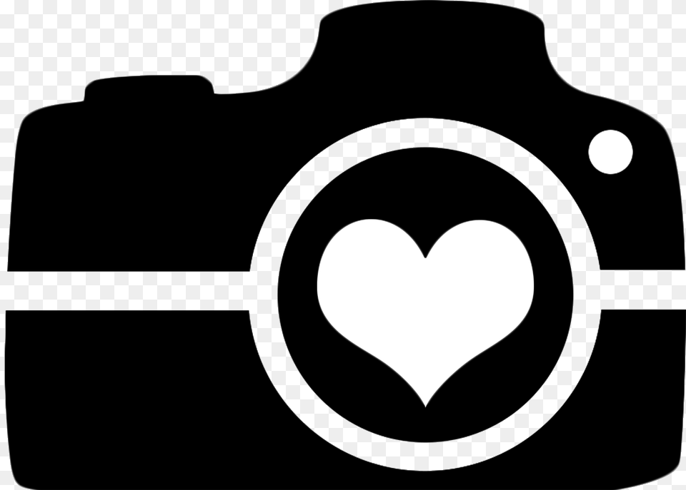 Camera Heart Clipart Image Black And White Camera Clipart, Photography, Electronics, Smoke Pipe Png