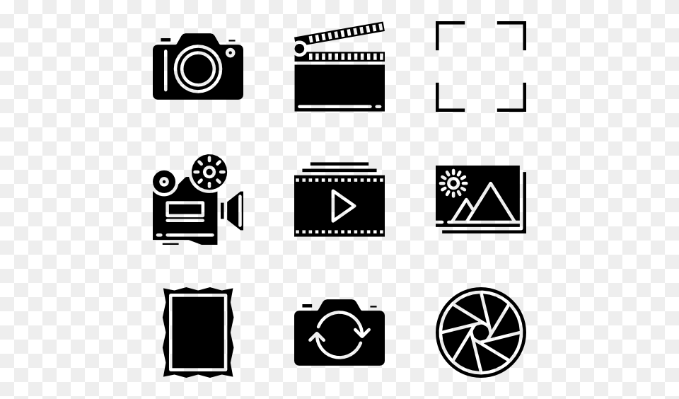 Camera Icons, Gray Png