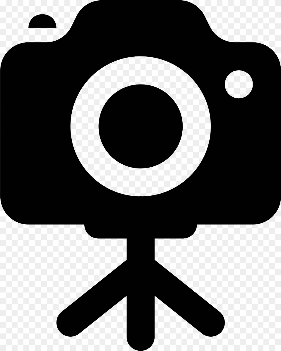 Camera On Tripod Icon, Gray Free Png
