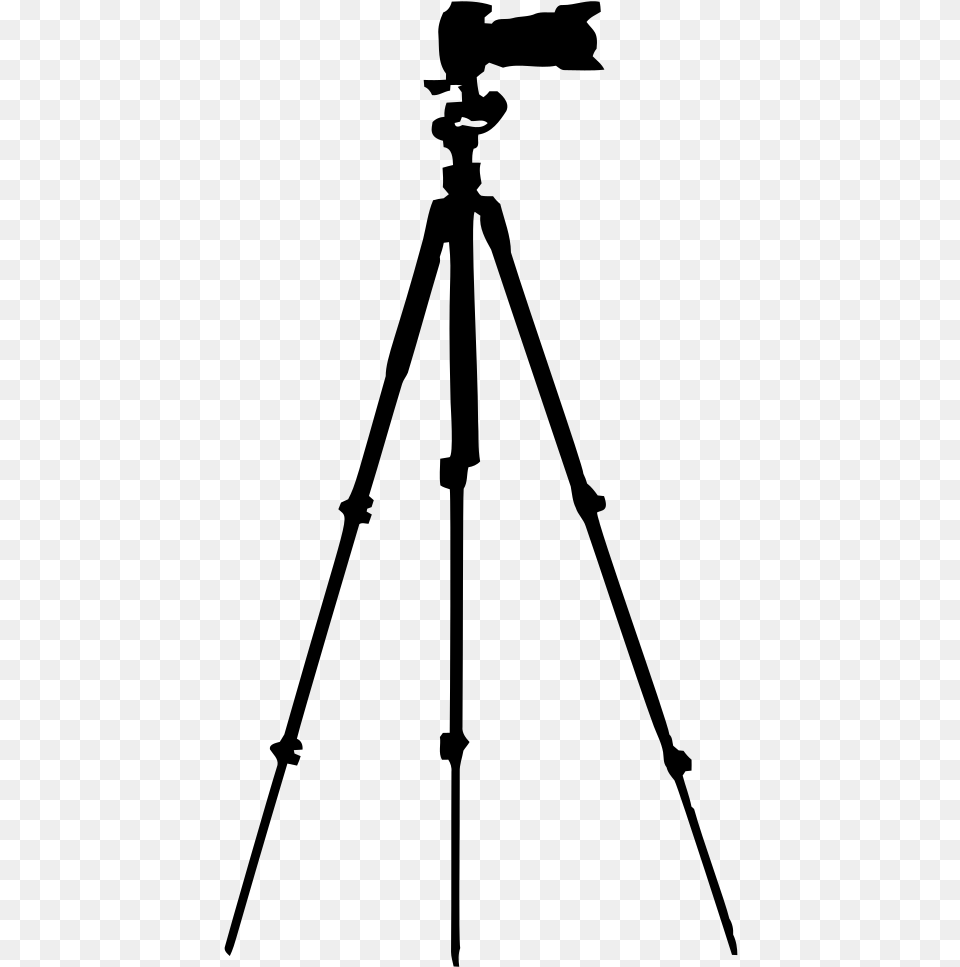 Camera On Tripod Silhouette Camera With Tripod Clip Art, Gray Free Png