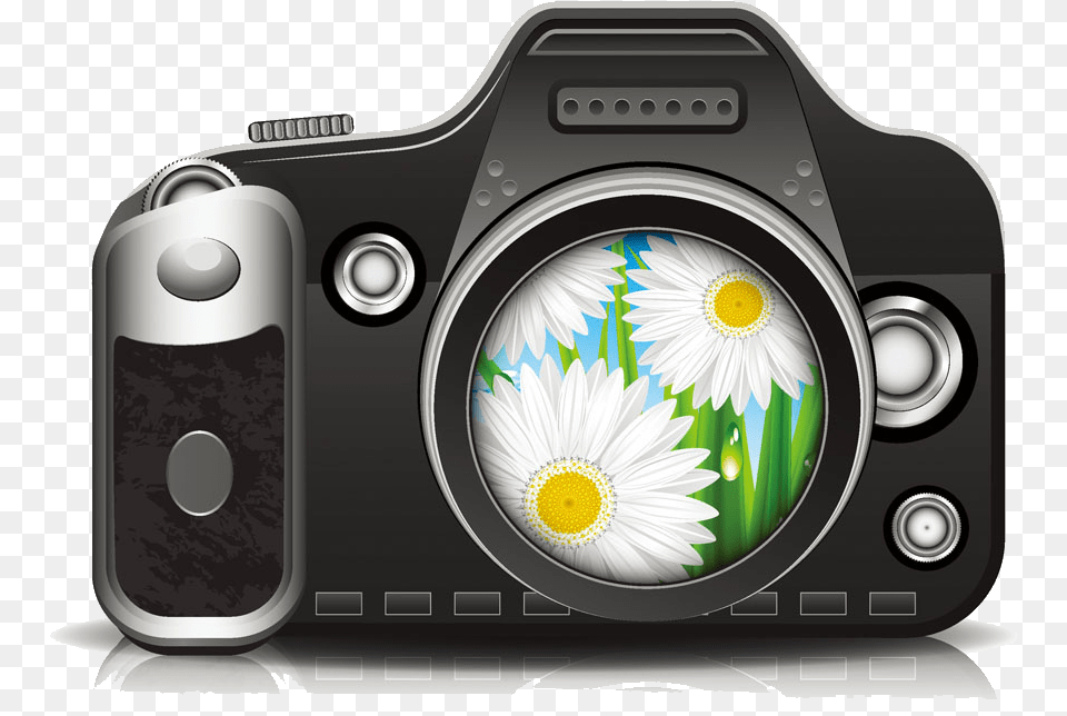 Camera Photography Shutter Cartoon Camera, Digital Camera, Electronics, Daisy, Flower Free Transparent Png