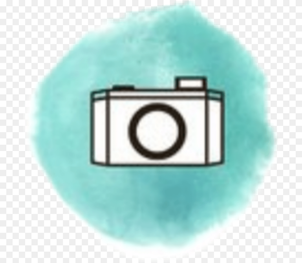 Camera Sticker Blue Watercolor Water By Nova Circle, Electronics, Disk Free Png Download