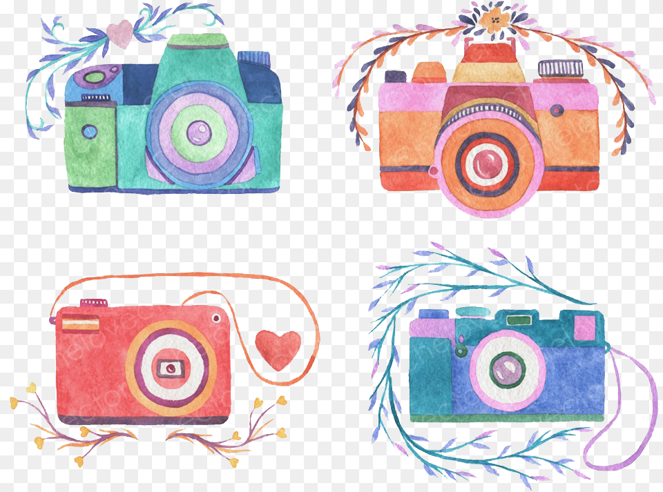 Camera Watercolor Painting Photography Drawing Logo De Camara Fotografica, Pattern, Accessories, Art, Bag Free Transparent Png