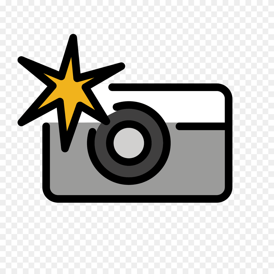 Camera With Flash Emoji Clipart, Electronics, Symbol, Star Symbol Free Transparent Png