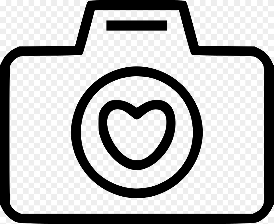 Camera With Heart Clip Art, Bag, Stencil Free Transparent Png