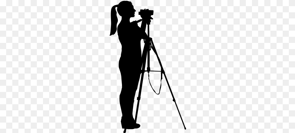 Camera Woman Silhouette, Gray Free Transparent Png