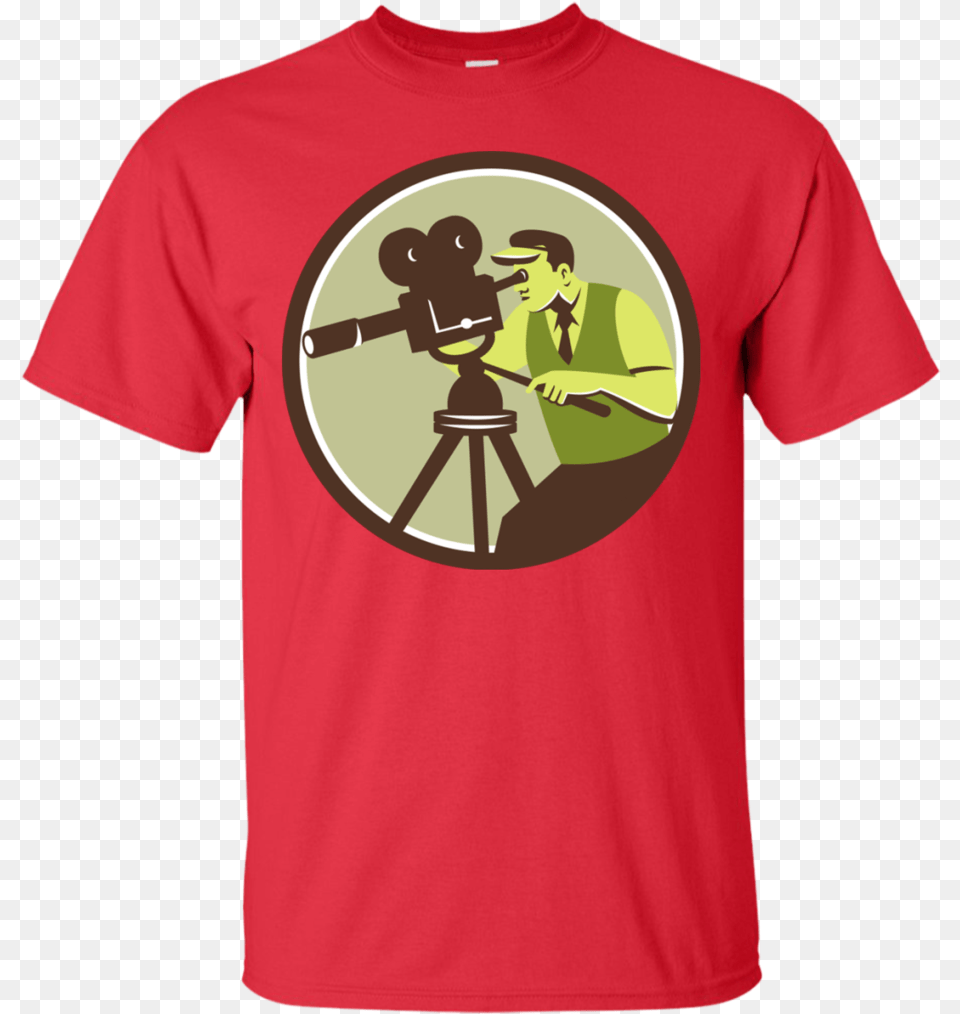 Cameraman Director Vintage Camera Retro T Shirt Team Work T Shirt, Clothing, Photography, T-shirt, Person Free Png Download