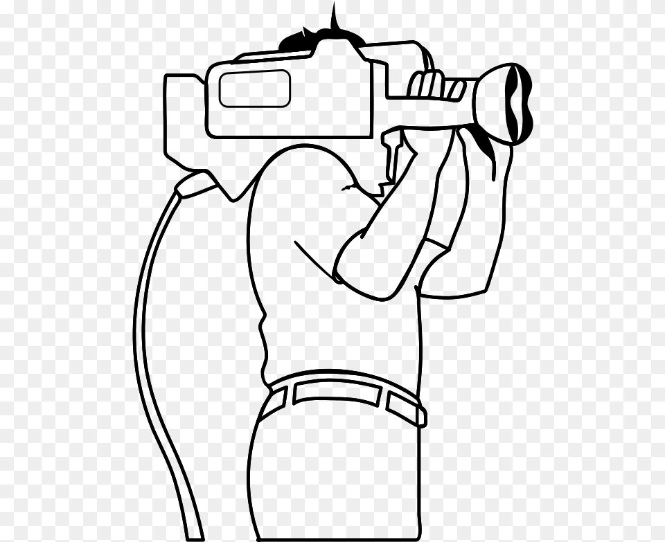 Cameraman Drawing Of Camera Man, Gray Png Image