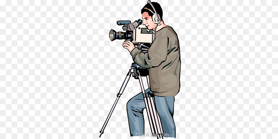 Cameraman Royalty Vector Clip Art Illustration Background Cameraman, Person, Photographer, Photography, Tripod Png