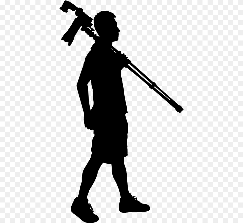 Cameraman Walking Stock Silhouette Camera Man, Gray Free Png
