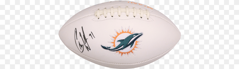 Cameron Wake Autographed Miami Dolphins Logo Football Wake Holo Miami Dolphins New, Ball, Rugby, Rugby Ball, Sport Png Image