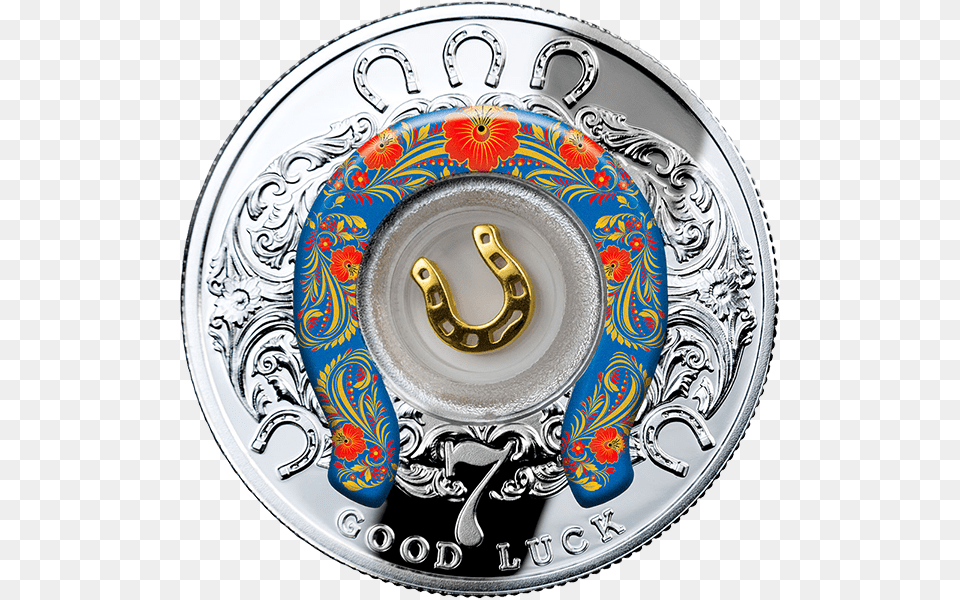 Cameroon 2016 500 Francs Seven Horseshoes Lucky Seven Coin, Machine, Wheel Png Image