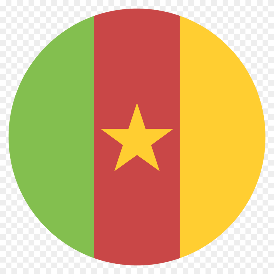 Cameroon Flag Emoji Clipart, Star Symbol, Symbol, Disk Png Image