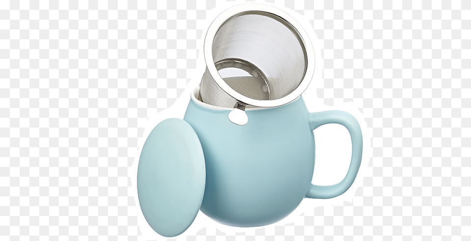 Camilla Tea Mug With Lid And Stainless Steel Infuser Teapot, Cookware, Cup, Pot, Pottery Png Image