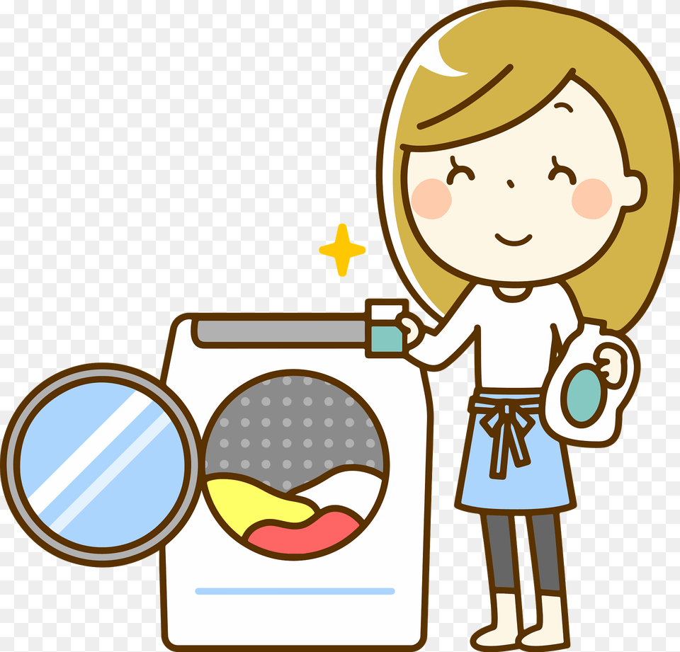 Camilla Woman Is Doing Laundry Clipart, Face, Head, Person, Appliance Png