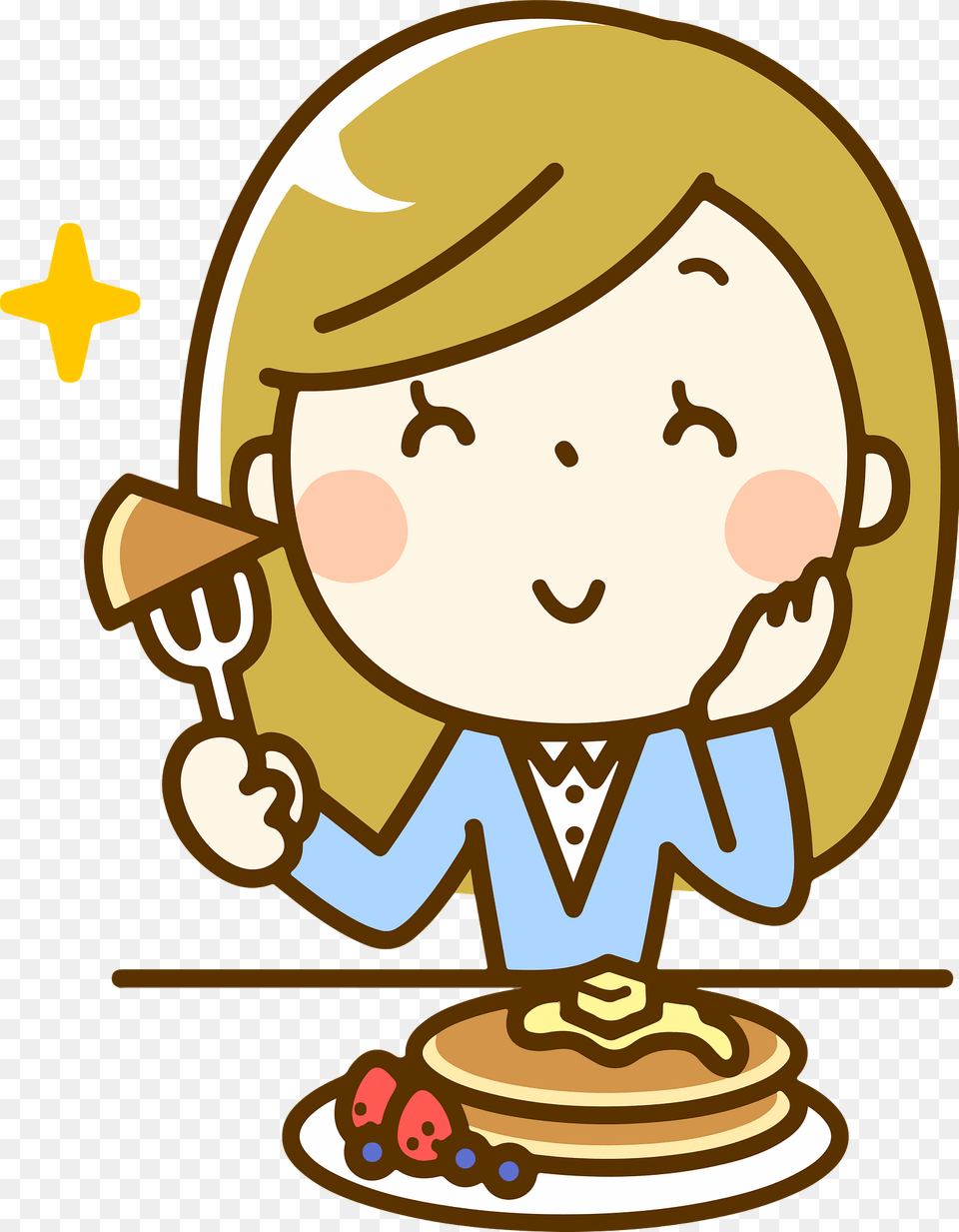 Camilla Woman Is Eating Pancake Clipart, Person, People, Ice Cream, Food Png