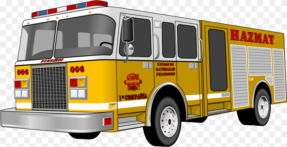 Camin De Bomberos 06 Yellow Fire Truck Clipart, Transportation, Vehicle, Bus, Fire Truck Png