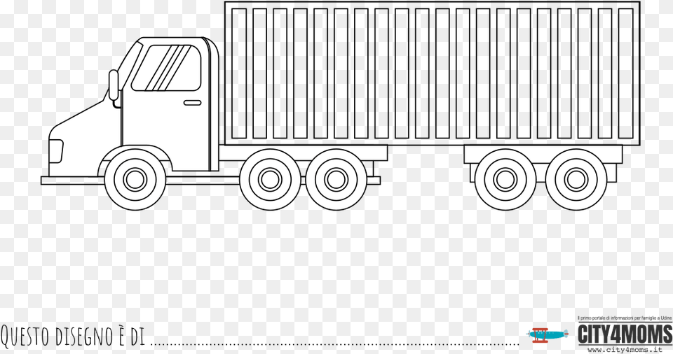 Camion Da Colorare Trailer Truck, Vehicle, Transportation, Trailer Truck, Bulldozer Png Image
