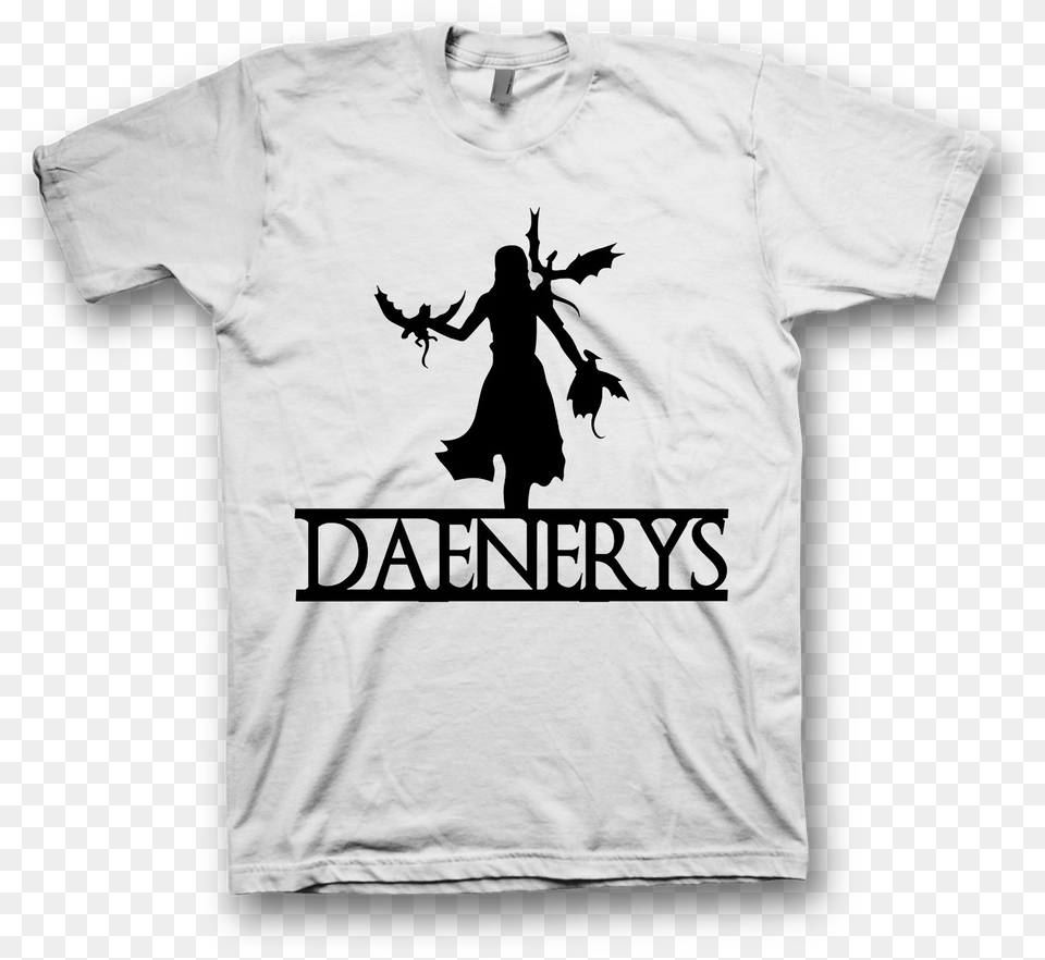 Camiseta Blanca Daenerys Silueta Silhouette Dragon Game Of Thrones, Clothing, T-shirt, Adult, Female Free Png Download
