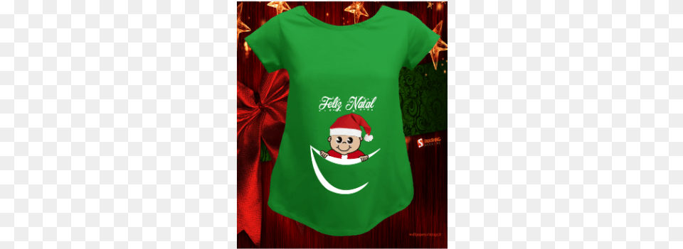 Camiseta Boas Festas Bolso Espio Natal T Shirt, Clothing, T-shirt, Baby, Person Free Png Download