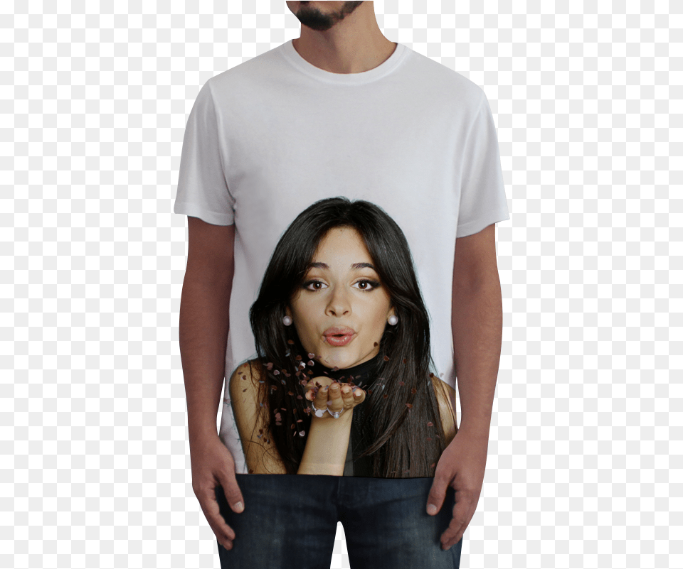 Camiseta Fullprint Camila Cabello Name De Only Love Camila Cabello Photoshoot People, T-shirt, Clothing, Woman, Person Free Png