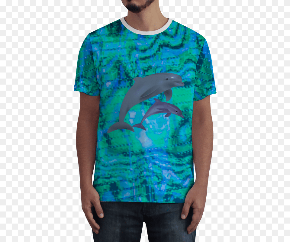 Camiseta Fullprint Seapunk T Shirt, T-shirt, Clothing, Sea Life, Mammal Free Png