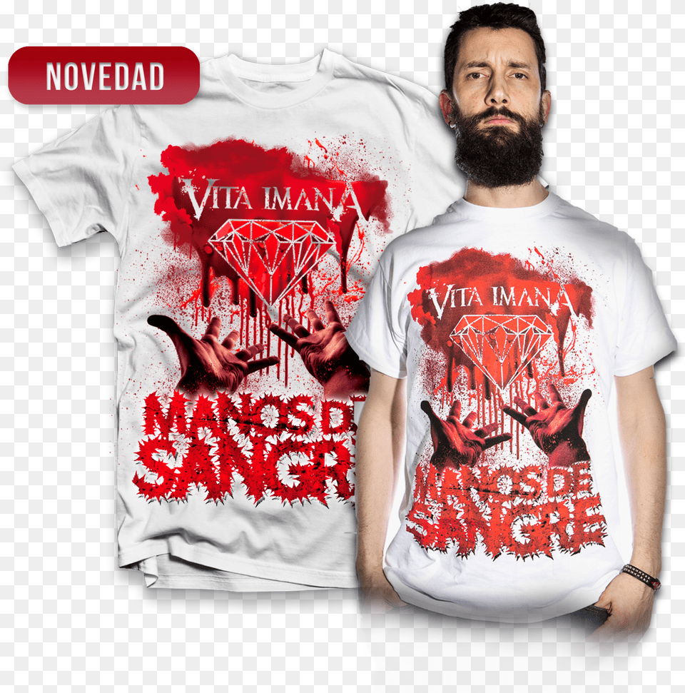 Camiseta Manos De Sangre, Clothing, T-shirt, Adult, Male Png Image