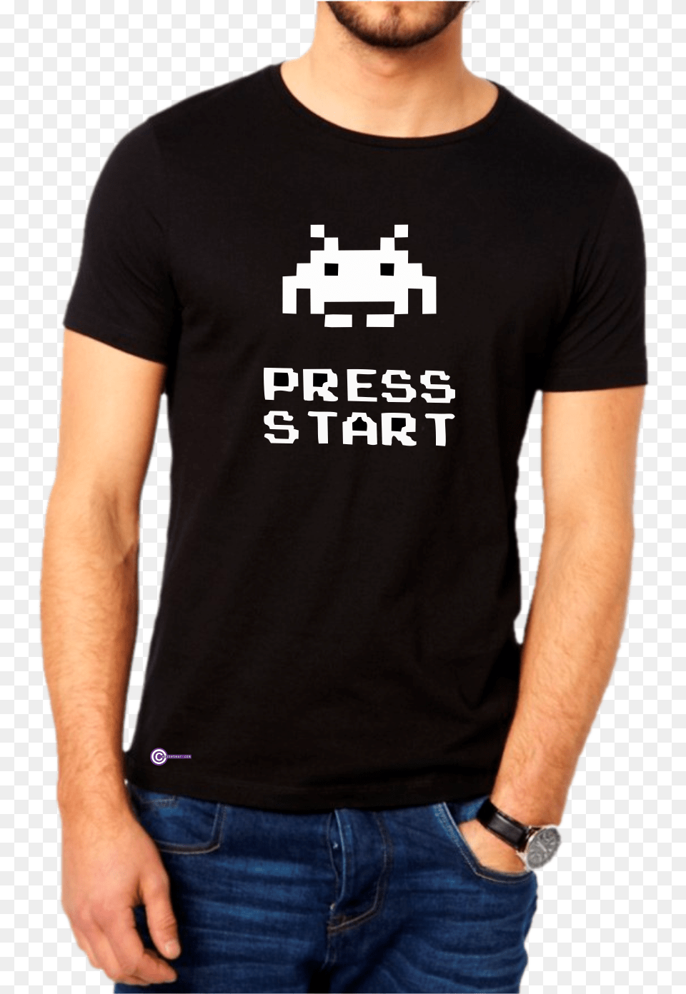 Camiseta Press Start Marcianito, T-shirt, Clothing, Shirt, Pants Free Png Download