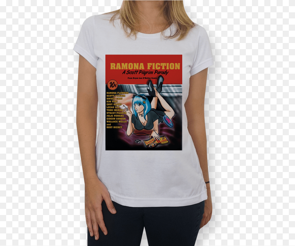 Camiseta Ramona Flowers Pulp Fiction De Gabriel Saintzna Camiseta Apesar De Voc, Clothing, T-shirt, Book, Publication Free Png