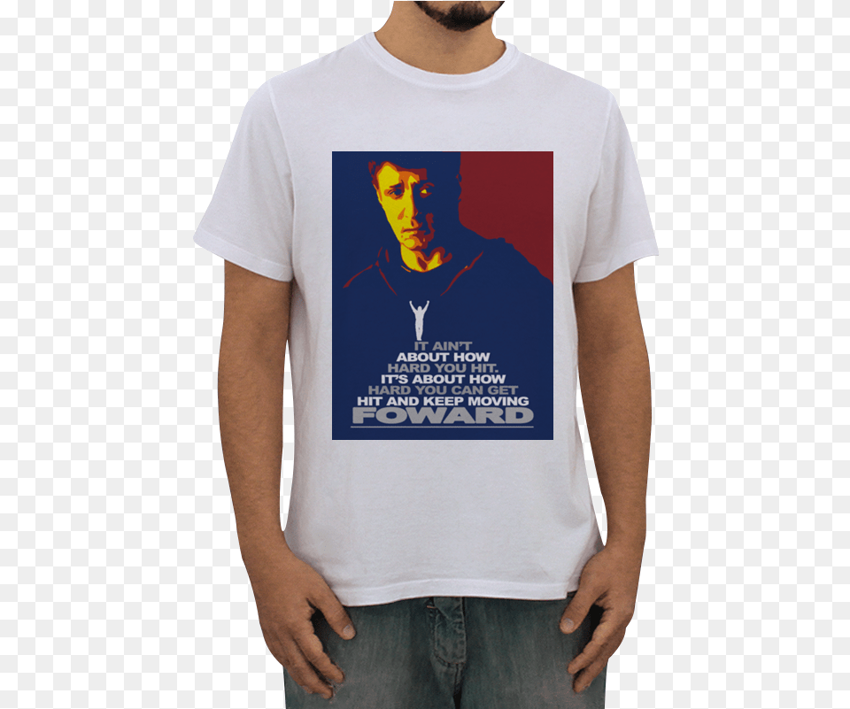 Camiseta Rocky Balboa Camiseta Lettering, Clothing, T-shirt, Adult, Person Png