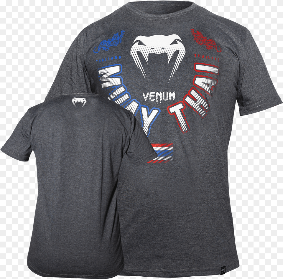 Camiseta Venum Muay Thai Flag Way Gris, Clothing, Shirt, T-shirt, Long Sleeve Png