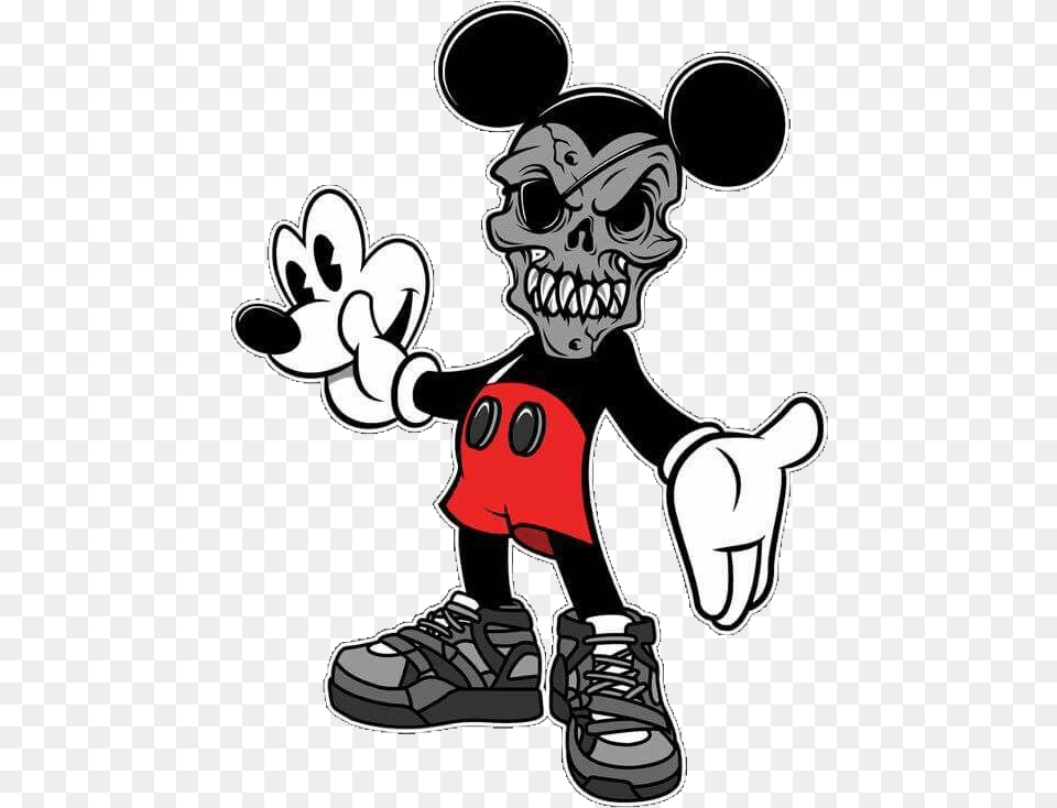 Camisetas De Caveira Do Mickey Clipart Mickey Mouse Wallpaper Dead, Clothing, Footwear, Shoe, Person Png